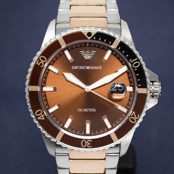Emporio Armani Men's Diver Two Tone Rose Gold Watch - AR11340 - Image 2
